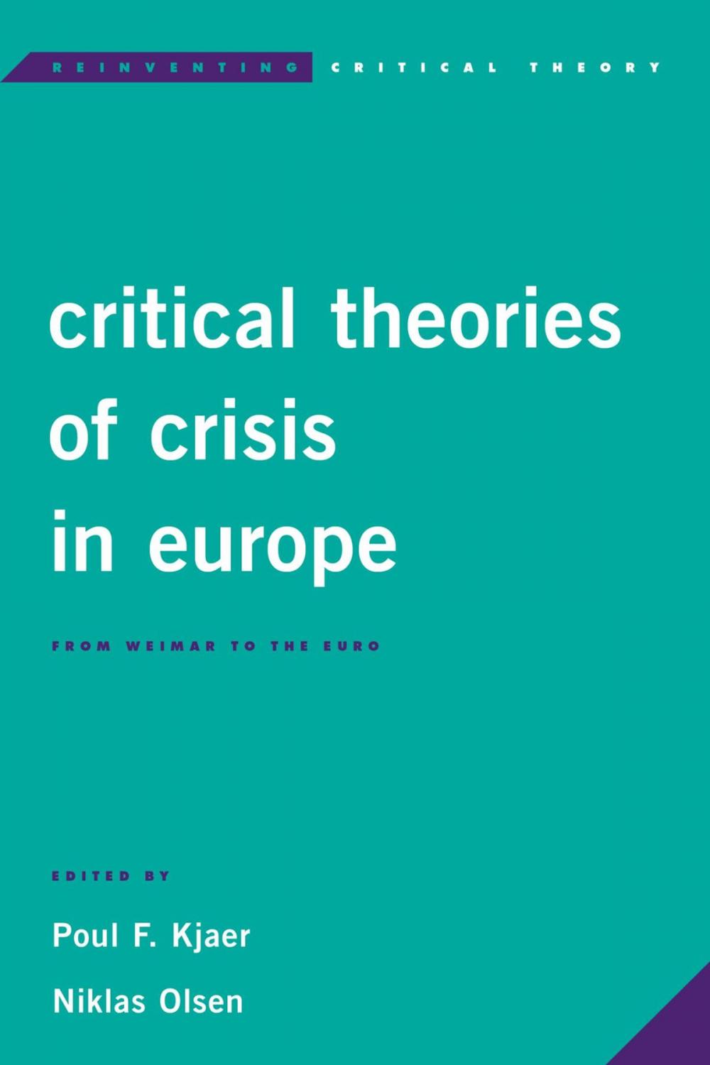 Big bigCover of Critical Theories of Crisis in Europe