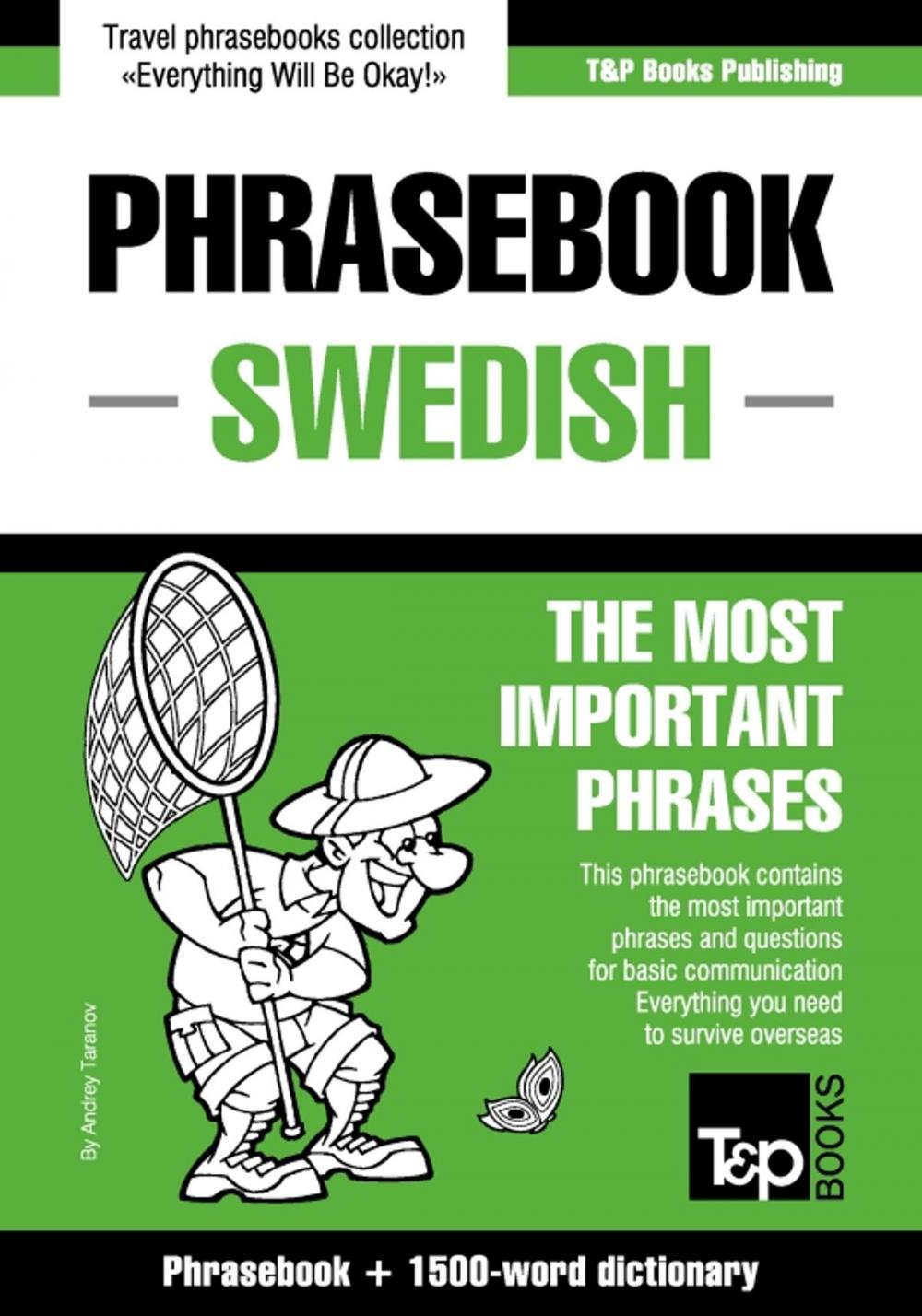 Big bigCover of English-Swedish phrasebook and 1500-word dictionary