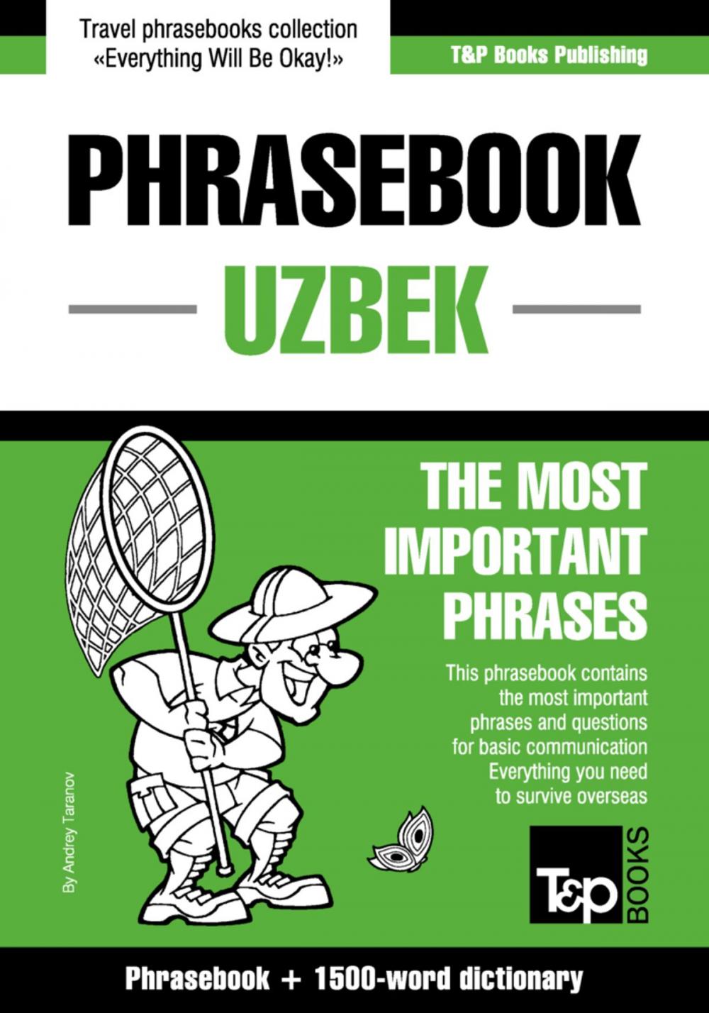 Big bigCover of English-Uzbek phrasebook and 1500-word dictionary