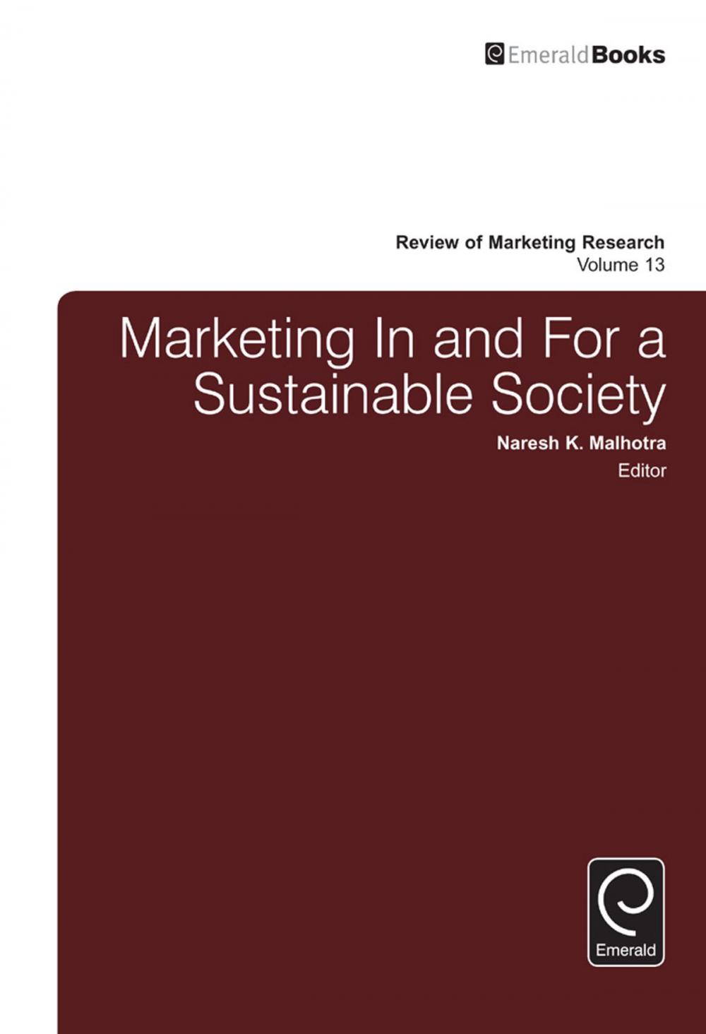 Big bigCover of Marketing In and For a Sustainable Society