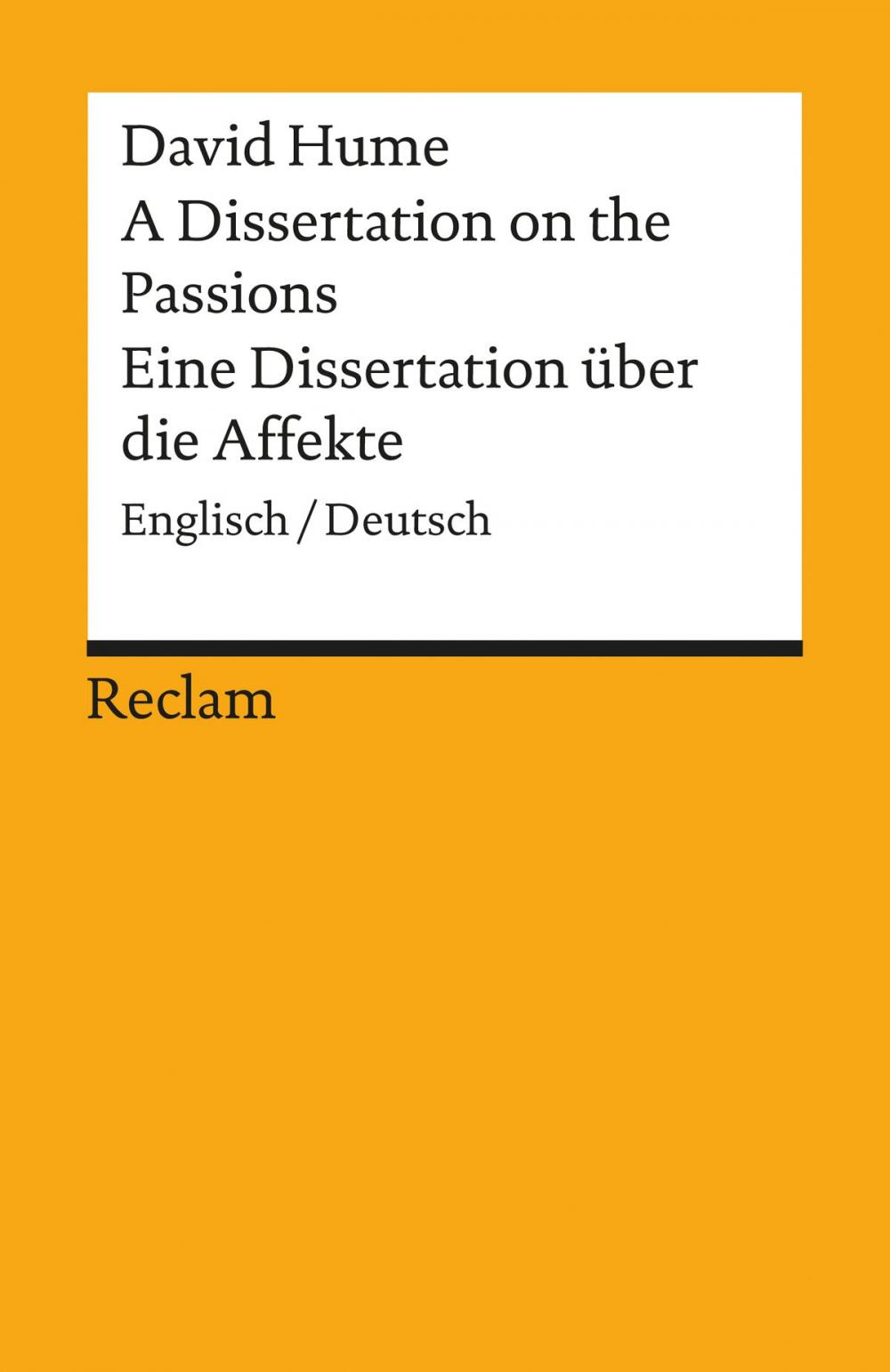 Big bigCover of A Dissertation on the Passions / Eine Dissertation über die Affekte