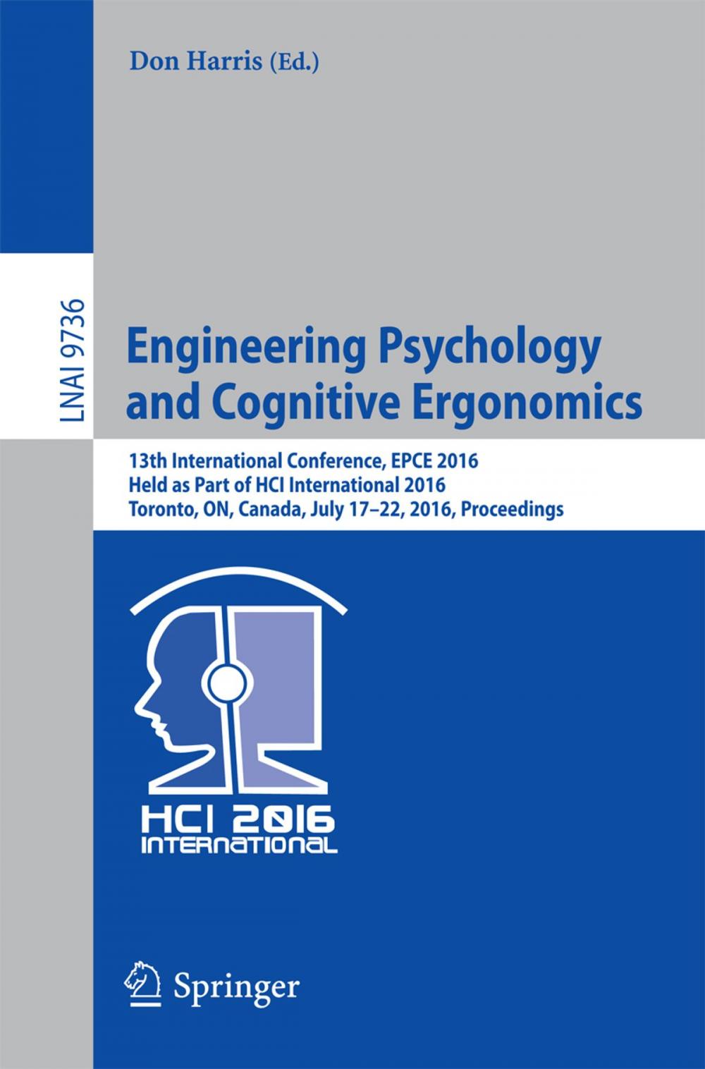 Big bigCover of Engineering Psychology and Cognitive Ergonomics