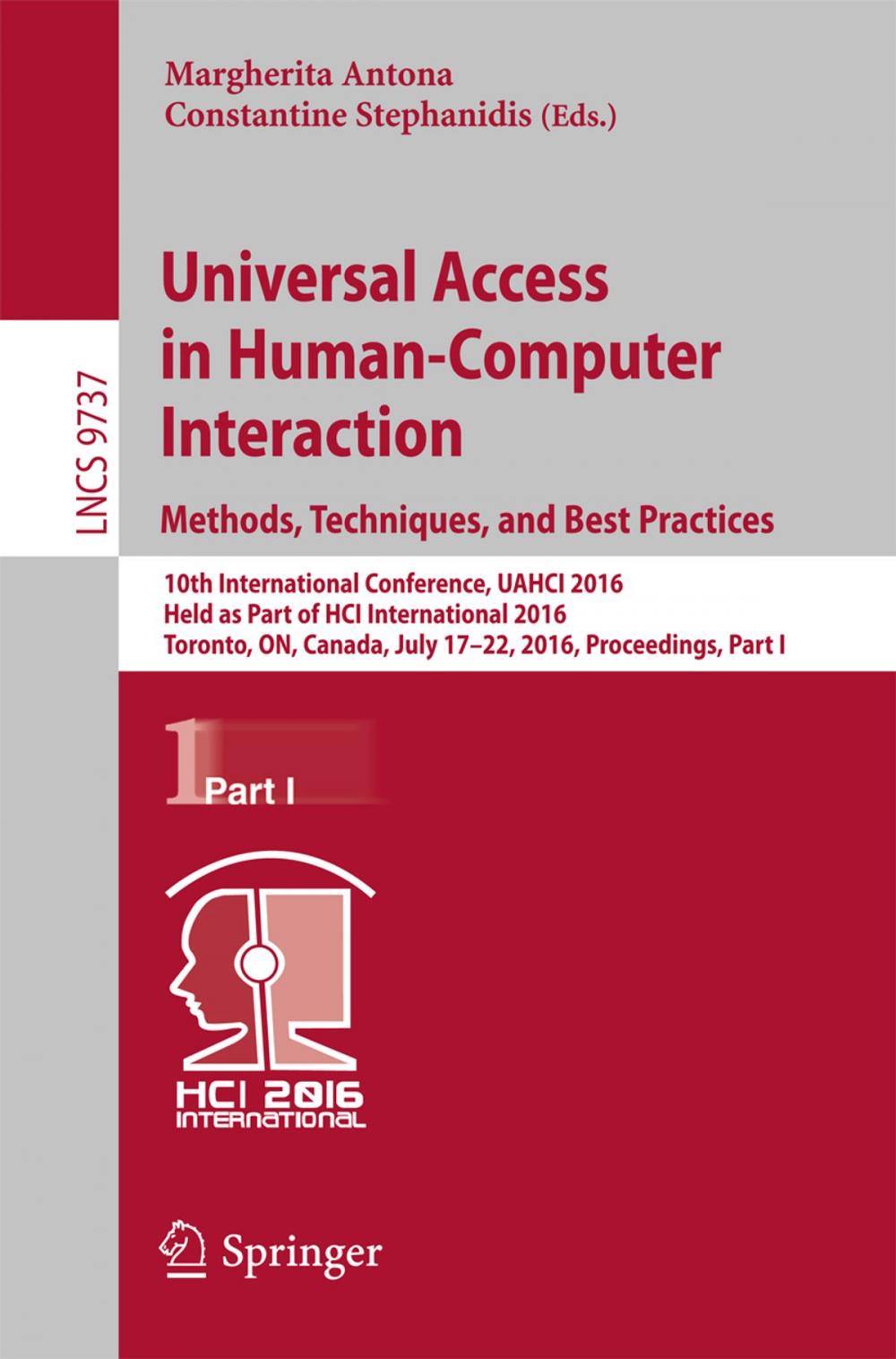 Big bigCover of Universal Access in Human-Computer Interaction. Methods, Techniques, and Best Practices