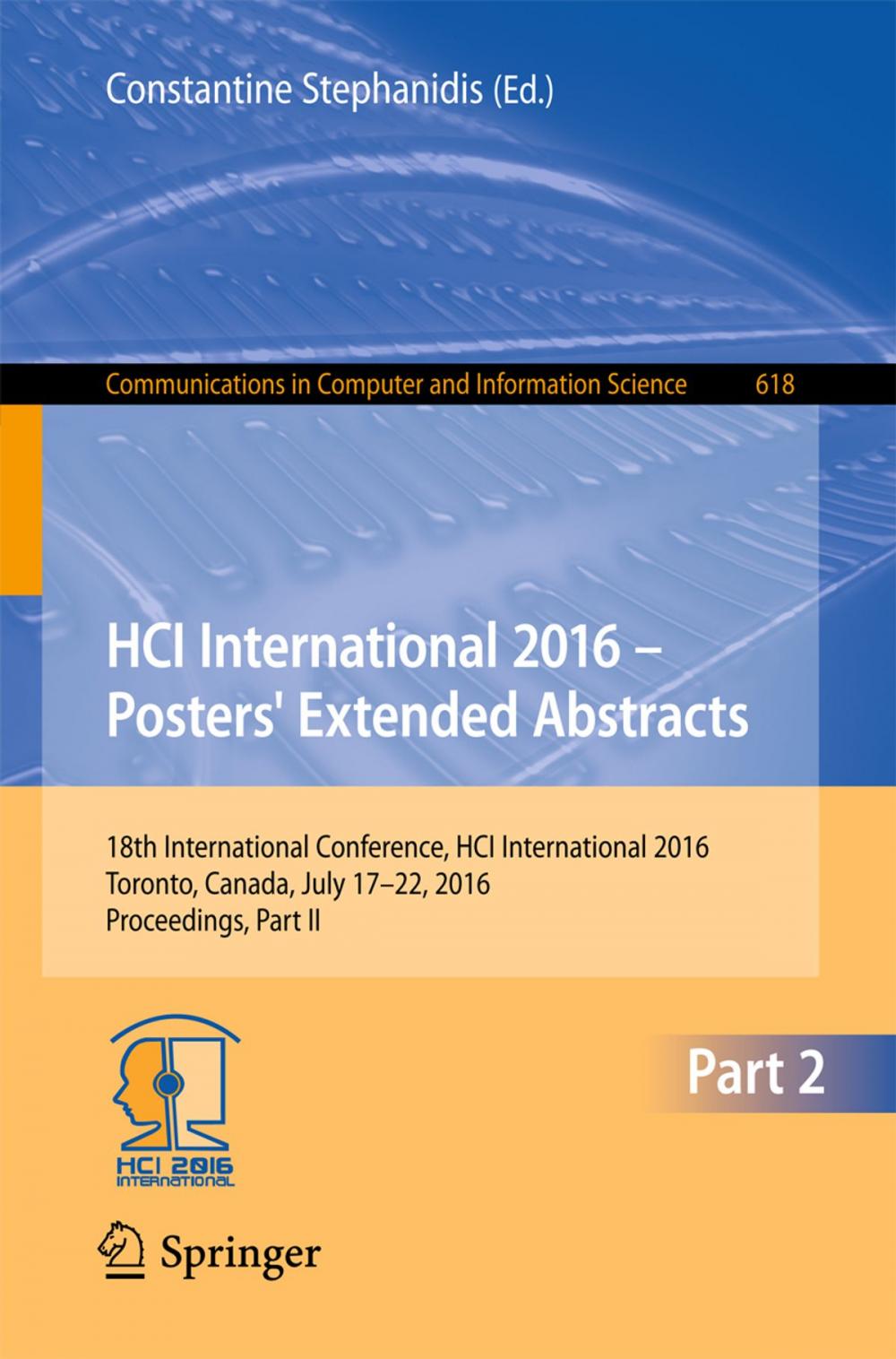Big bigCover of HCI International 2016 – Posters' Extended Abstracts