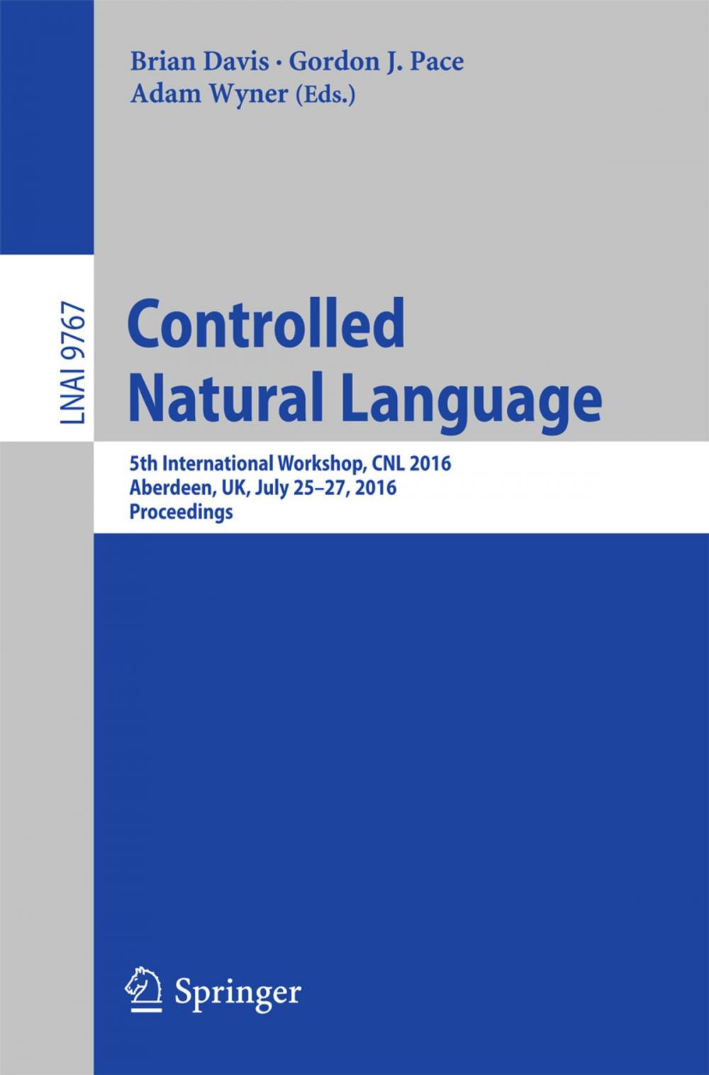 Big bigCover of Controlled Natural Language