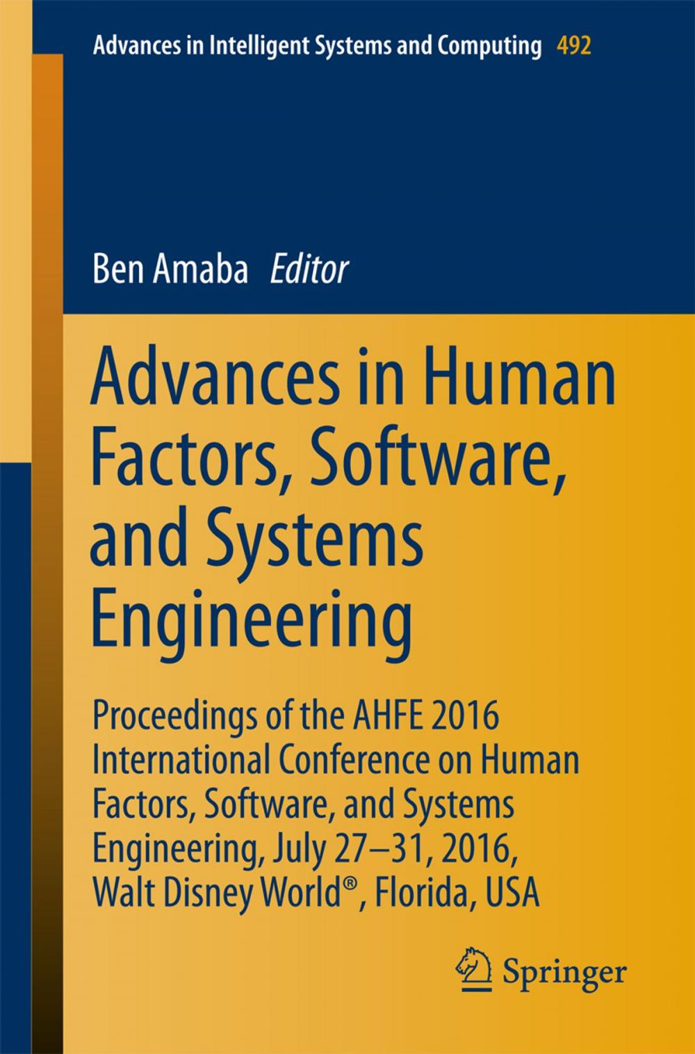 Big bigCover of Advances in Human Factors, Software, and Systems Engineering