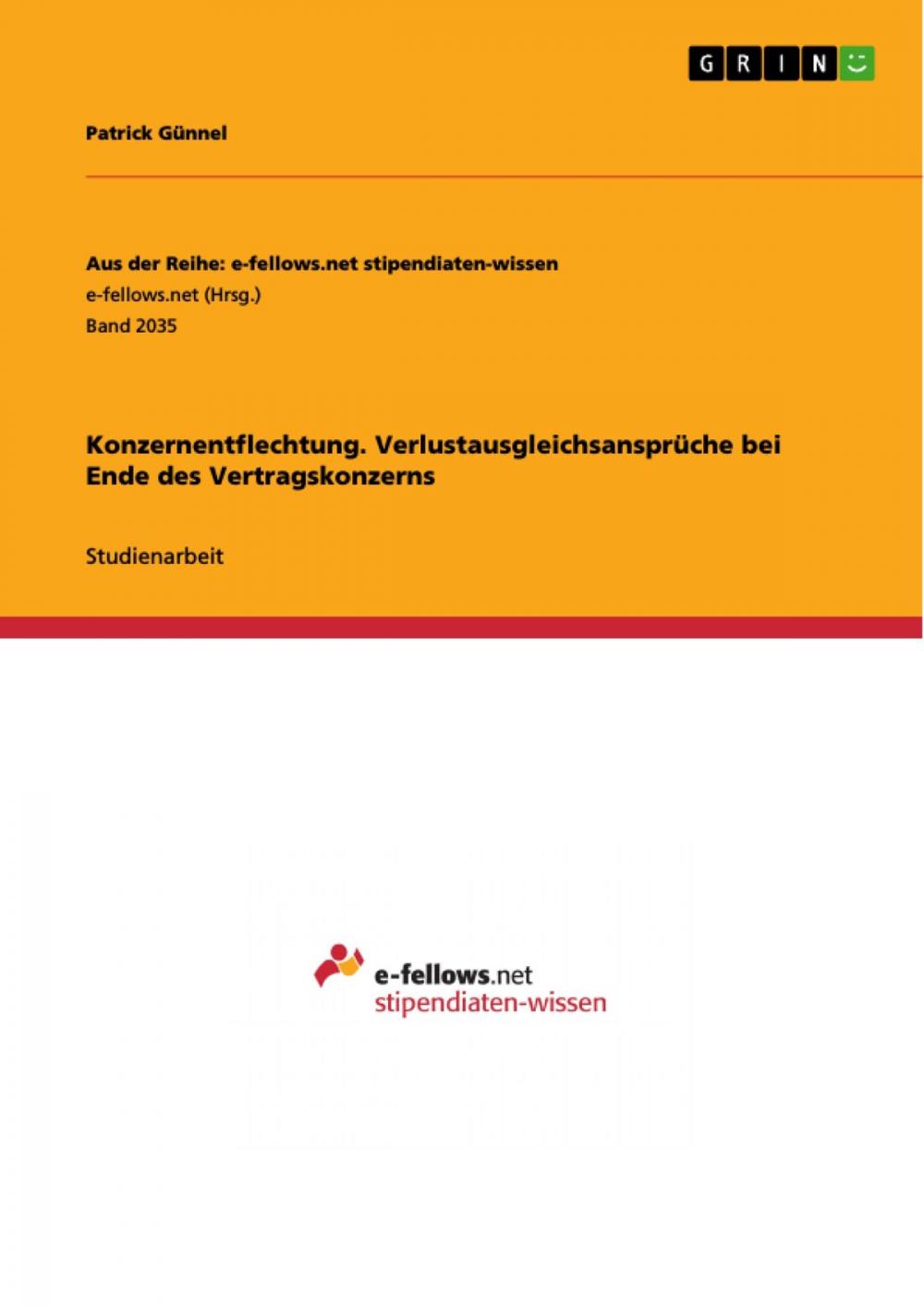 Big bigCover of Konzernentflechtung. Verlustausgleichsansprüche bei Ende des Vertragskonzerns