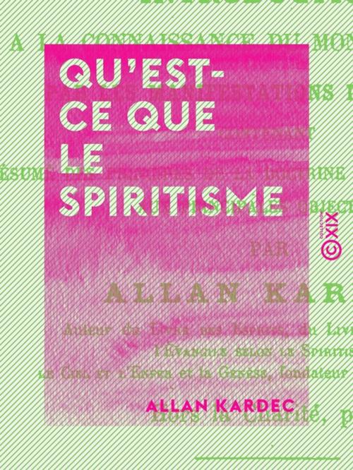 Cover of the book Qu'est-ce que le spiritisme by Allan Kardec, Collection XIX