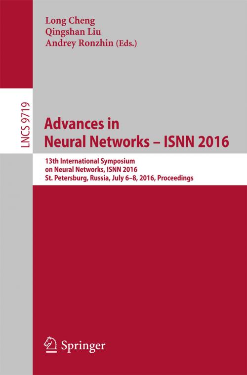 Cover of the book Advances in Neural Networks – ISNN 2016 by , Springer International Publishing