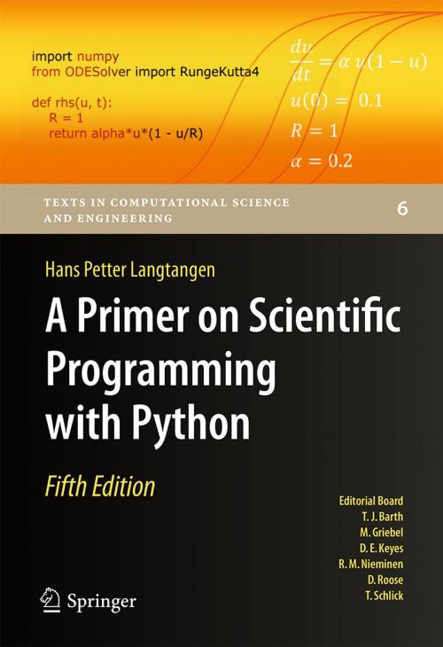 Cover of the book A Primer on Scientific Programming with Python by Hans Petter Langtangen, Springer Berlin Heidelberg