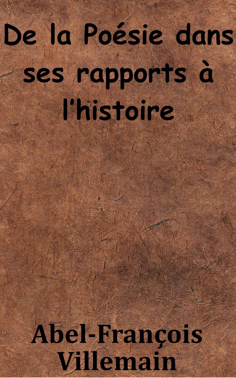 Big bigCover of De la Poésie dans ses rapports à l’histoire