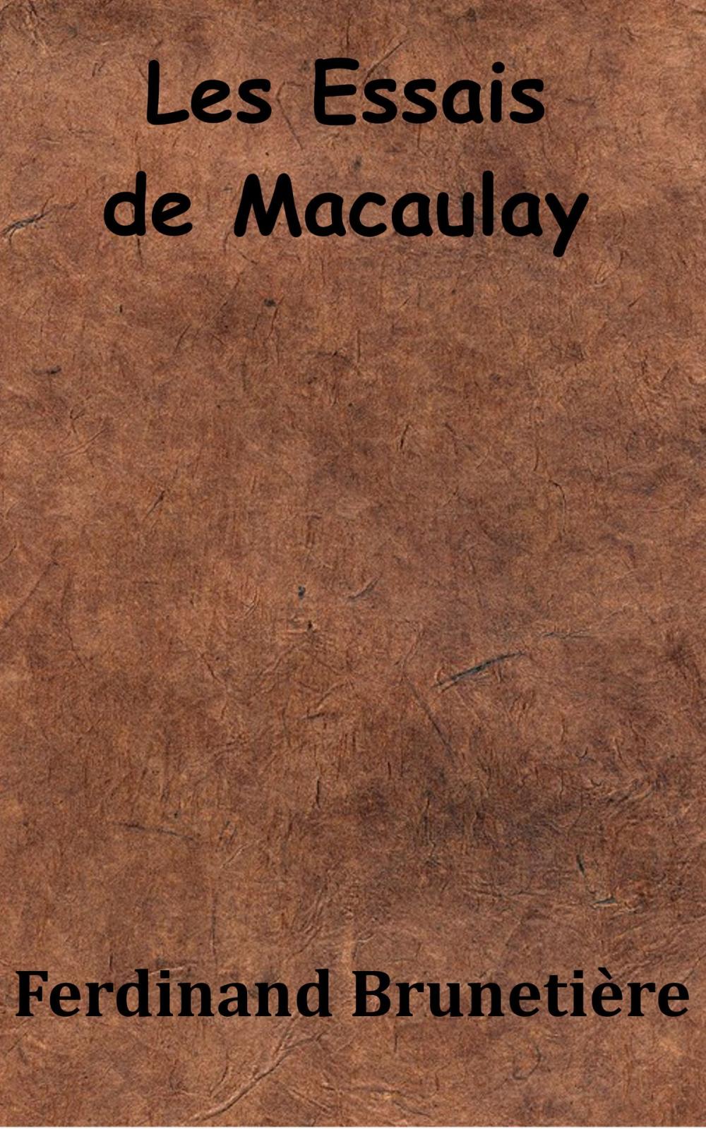 Big bigCover of Les Essais de Macaulay