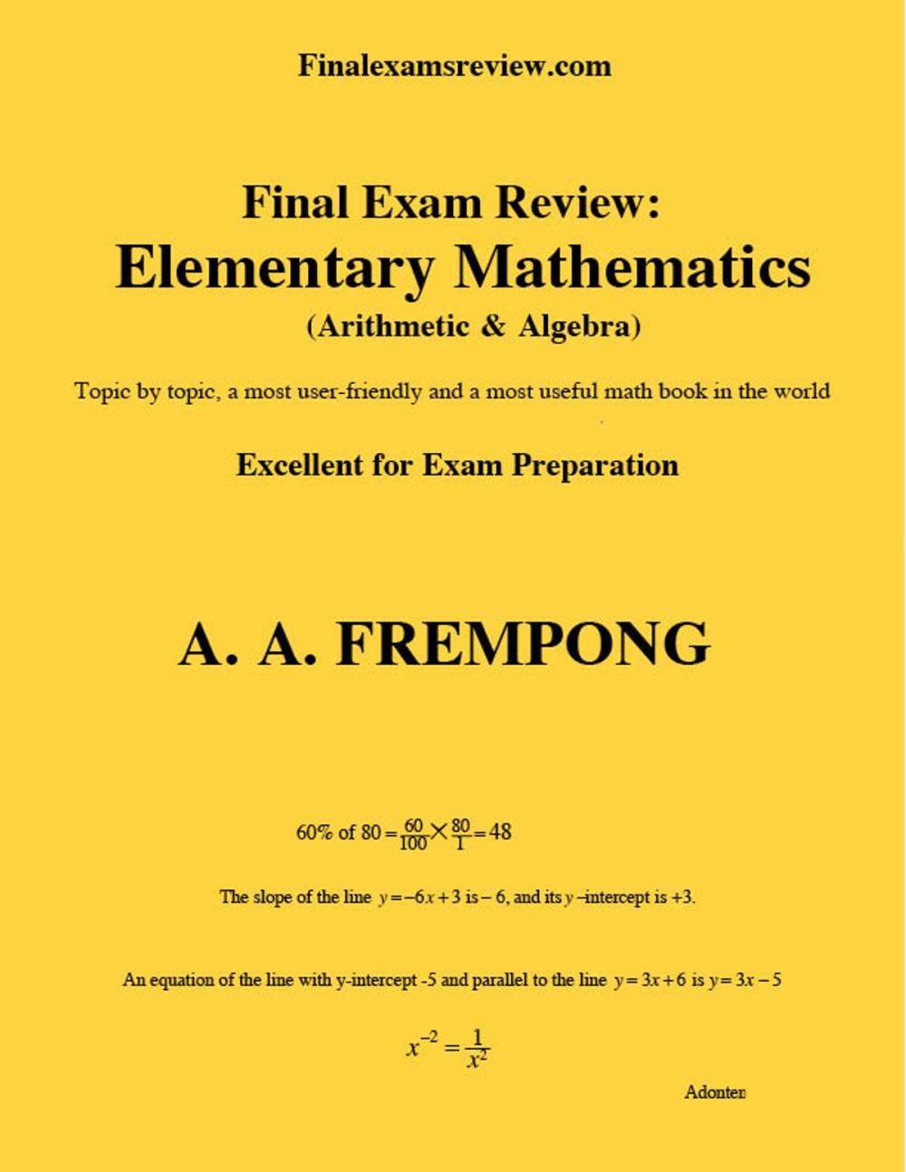 Big bigCover of Final Exam Review: Elementary Mathematics