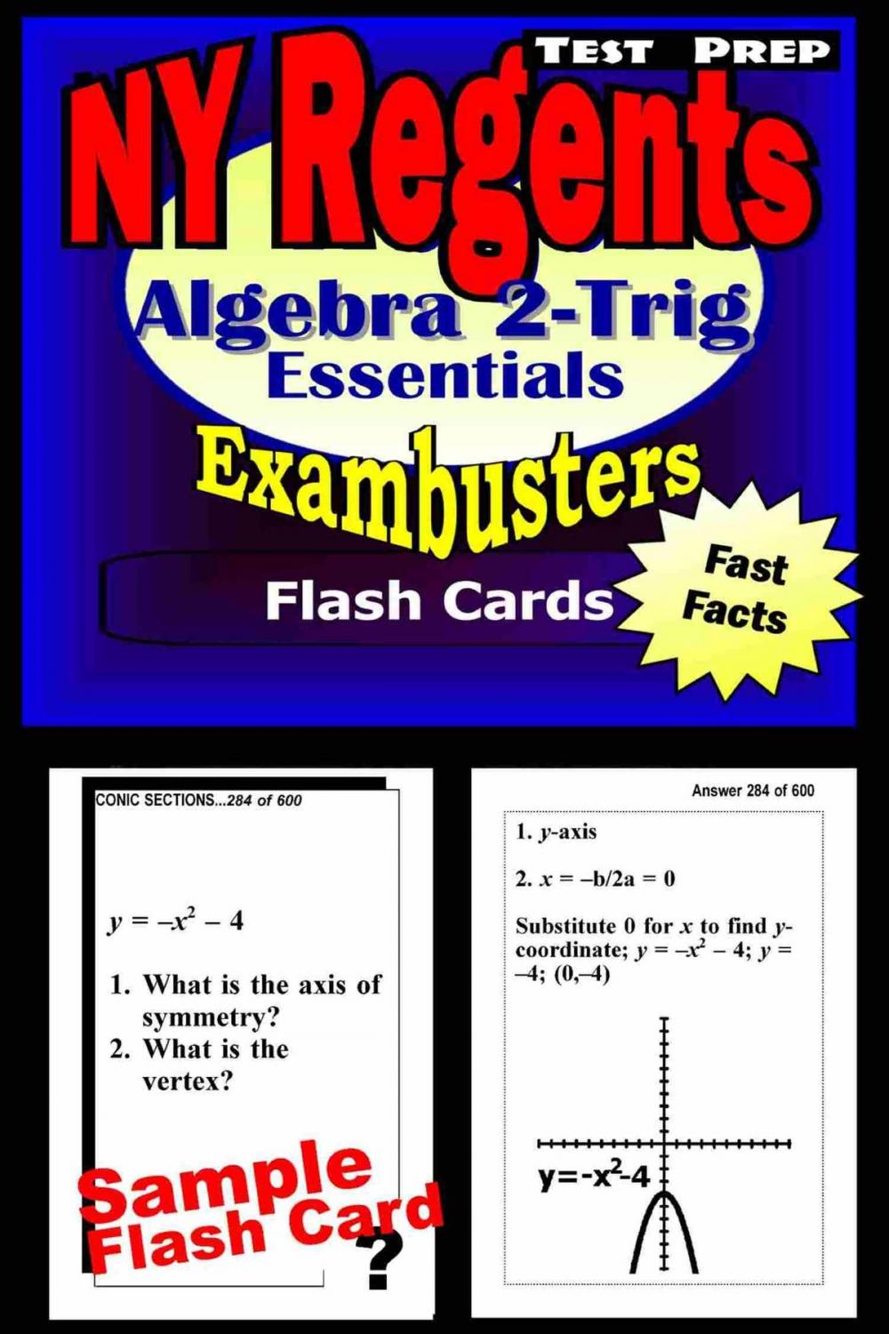 Big bigCover of NY Regents Algebra 2-Trigonometry Test Prep Review--Exambusters Flashcards