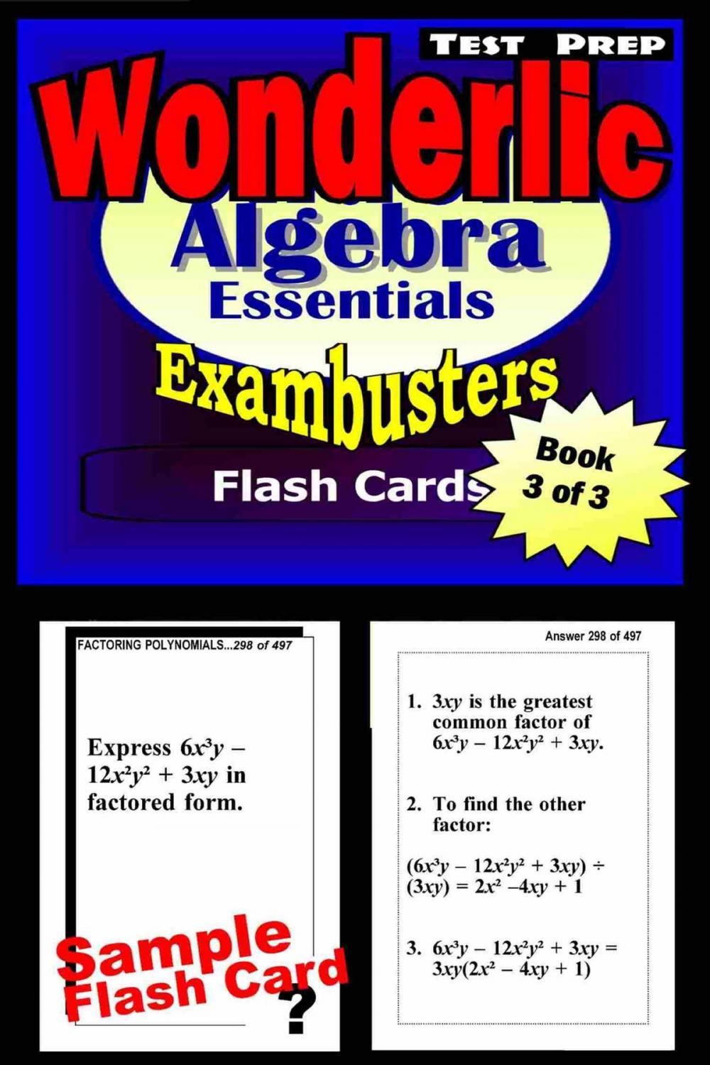 Big bigCover of Wonderlic Test Prep Algebra Review--Exambusters Flash Cards--Workbook 3 of 3