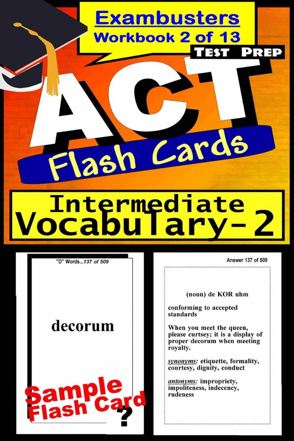 Big bigCover of ACT Test Prep Intermediate Vocabulary Review--Exambusters Flash Cards--Workbook 2 of 13