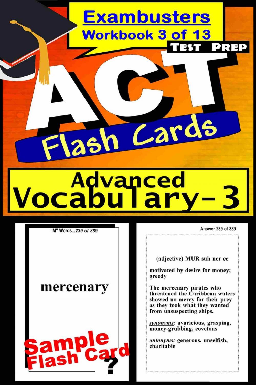 Big bigCover of ACT Test Prep Advanced Vocabulary Review--Exambusters Flash Cards--Workbook 3 of 13