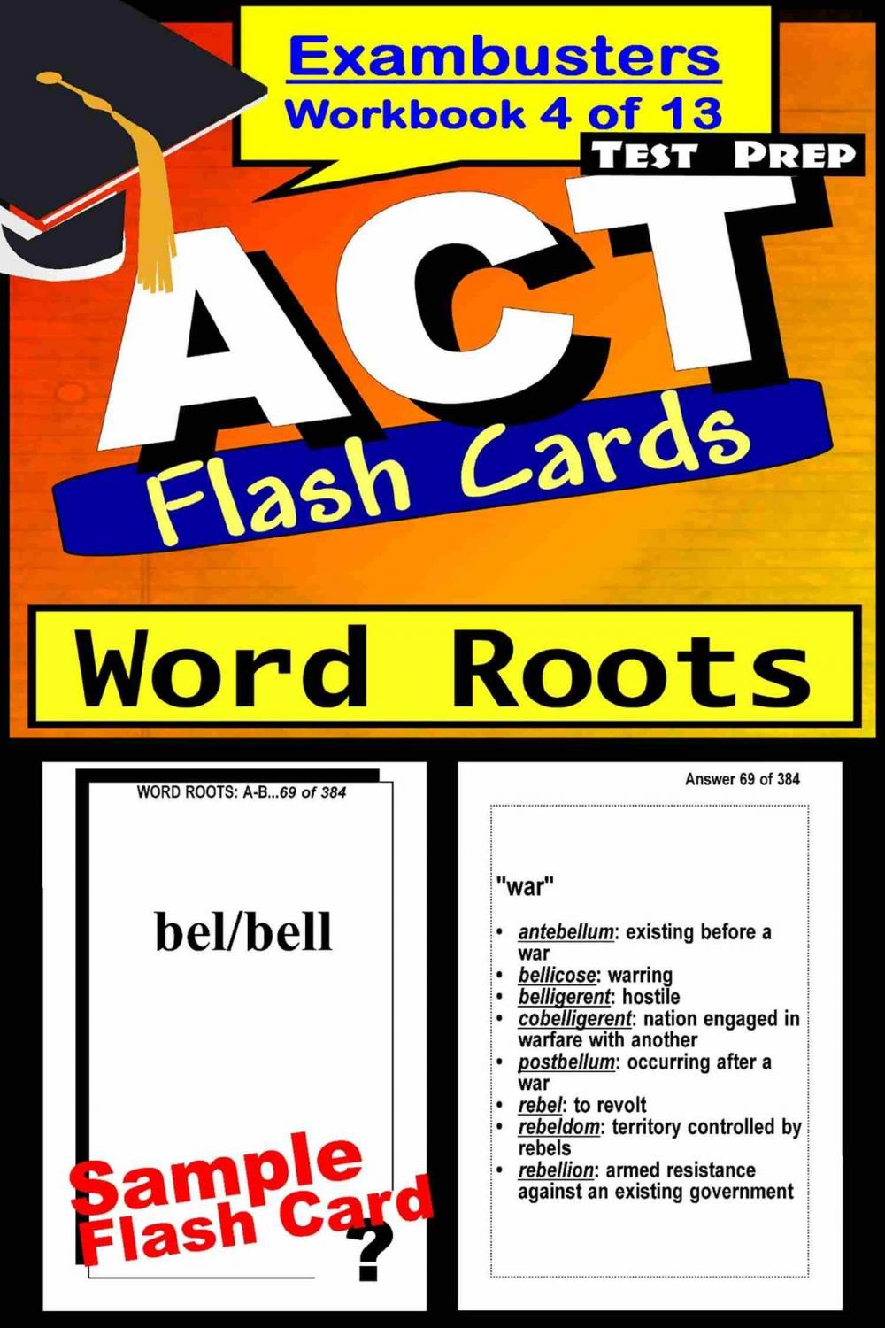 Big bigCover of ACT Test Prep Word Roots Review--Exambusters Flash Cards--Workbook 4 of 13