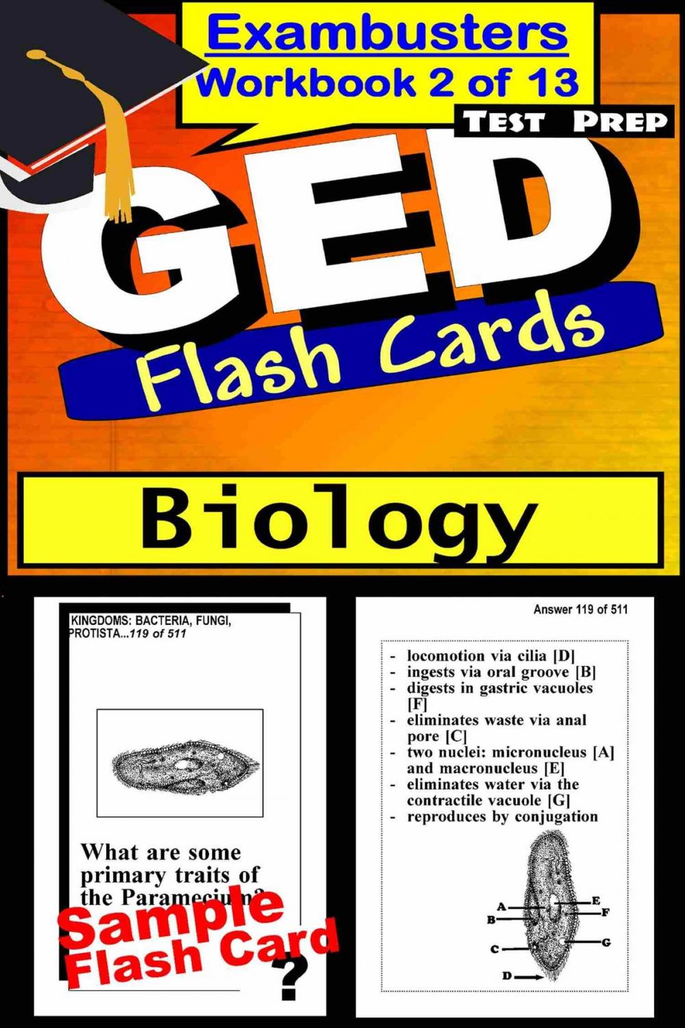 Big bigCover of GED Test Prep Biology Review--Exambusters Flash Cards--Workbook 2 of 13