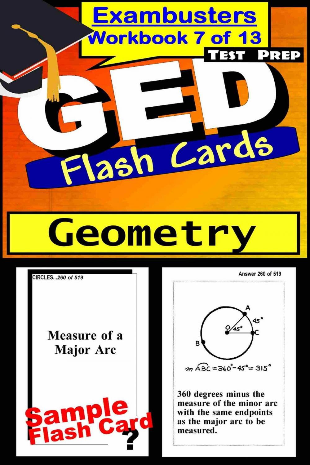 Big bigCover of GED Test Prep Geometry Review--Exambusters Flash Cards--Workbook 7 of 13