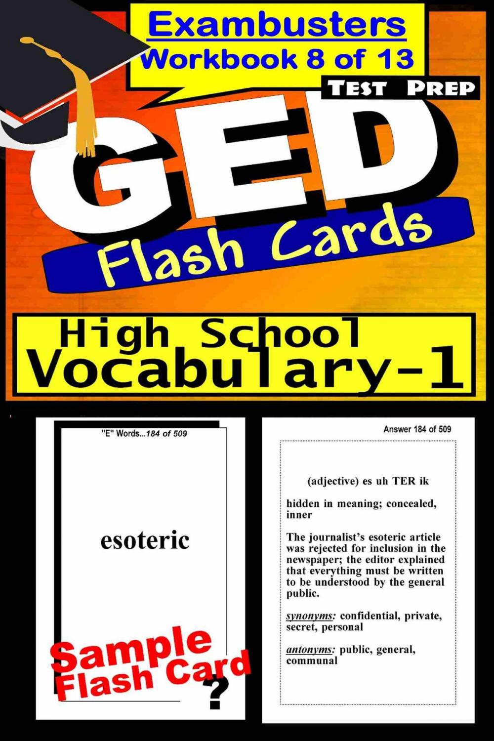 Big bigCover of GED Test Prep High School Vocabulary 1 Review--Exambusters Flash Cards--Workbook 8 of 13