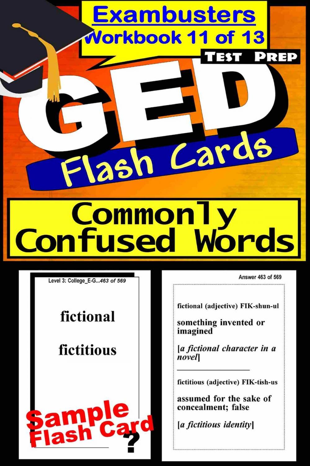 Big bigCover of GED Test Prep Commonly Confused Words Review--Exambusters Flash Cards--Workbook 11 of 13