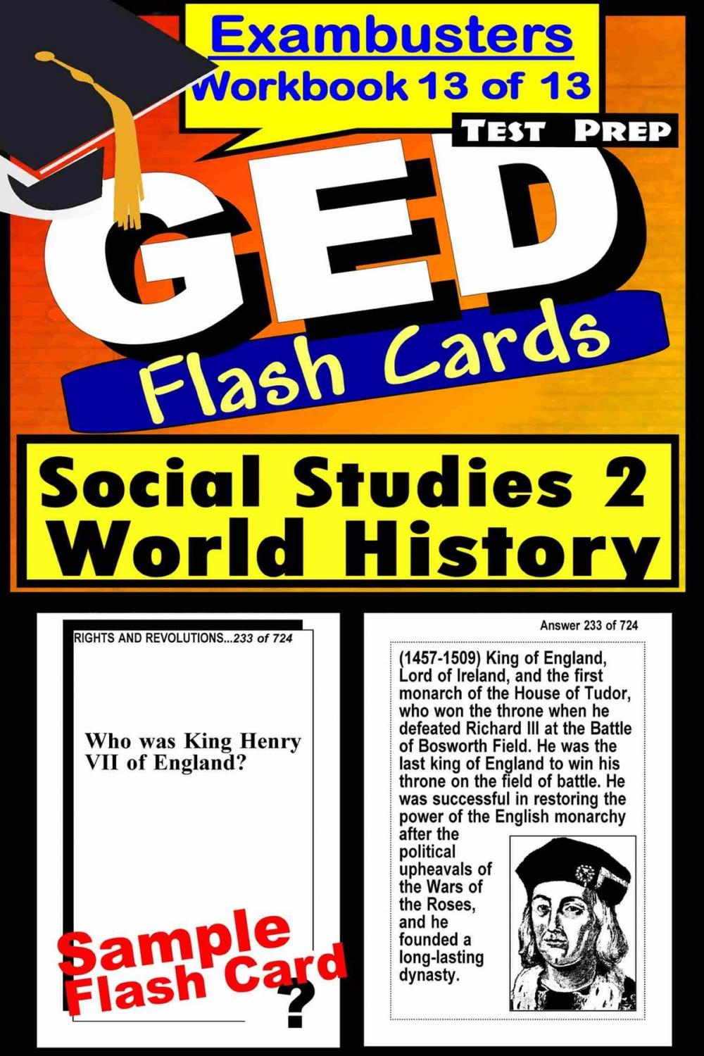 Big bigCover of GED Test Prep Social Studies 2: World History Review--Exambusters Flash Cards--Workbook 13 of 13