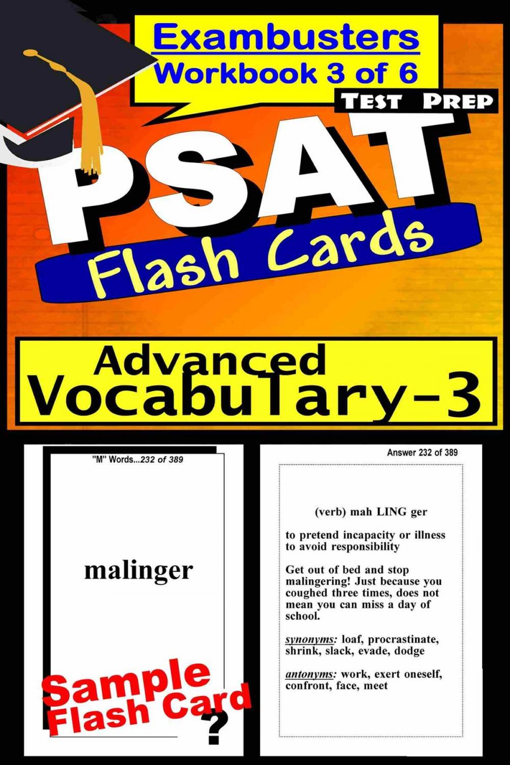 Big bigCover of PSAT Test Prep Advanced Vocabulary 3 Review--Exambusters Flash Cards--Workbook 3 of 6