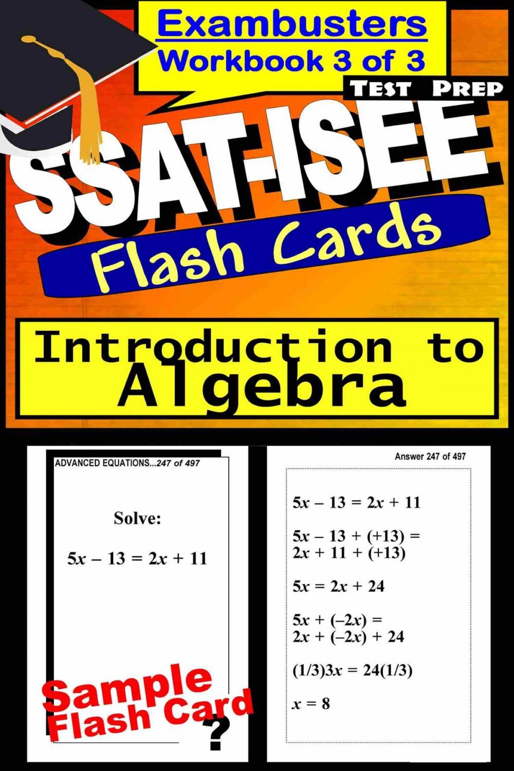 Big bigCover of SSAT-ISEE Test Prep Algebra Review--Exambusters Flash Cards--Workbook 3 of 3