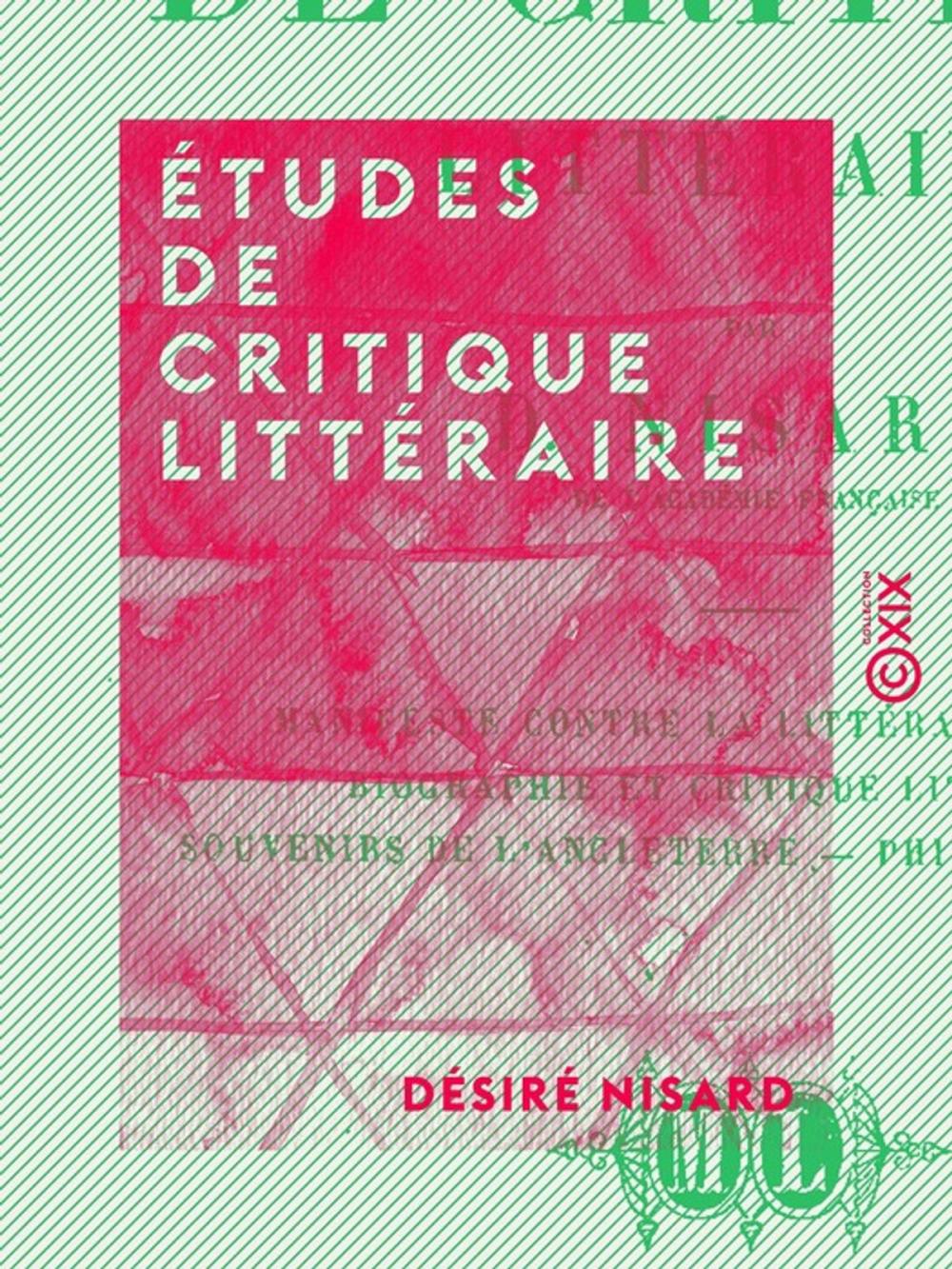 Big bigCover of Études de critique littéraire