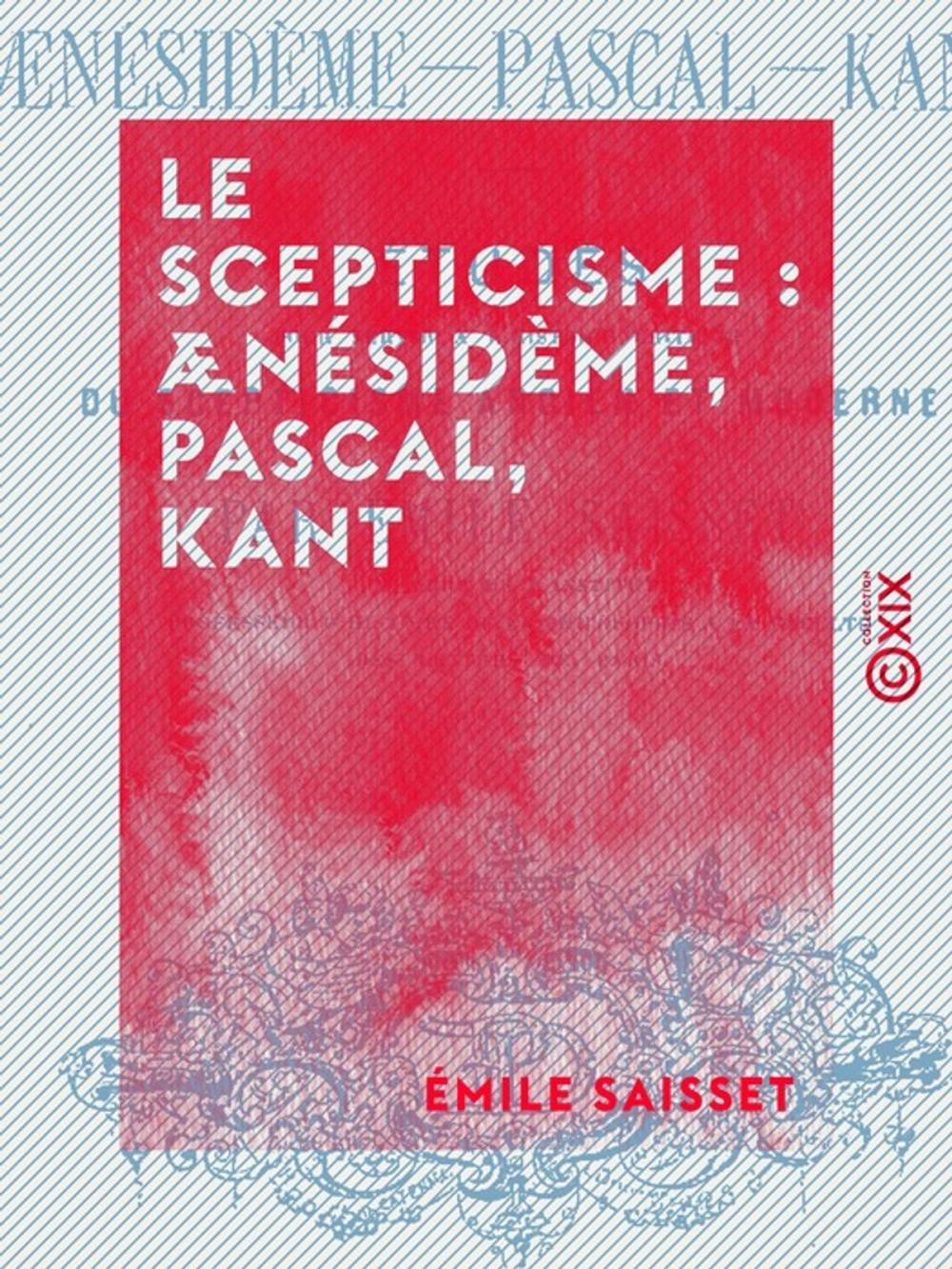 Big bigCover of Le Scepticisme : Aenésidème, Pascal, Kant