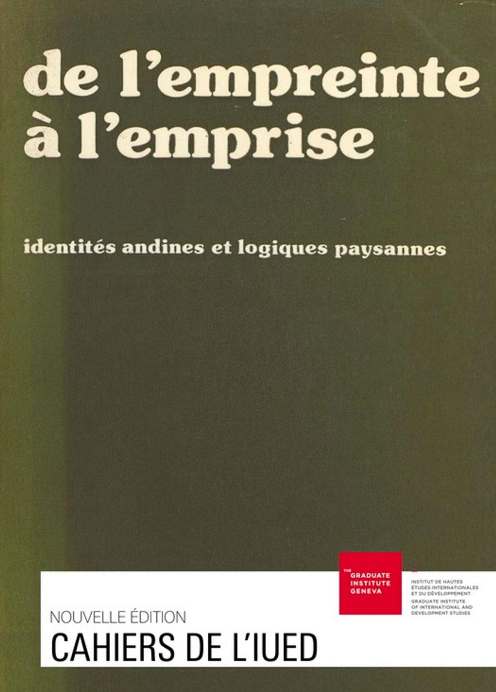 Big bigCover of De l'empreinte à l'emprise