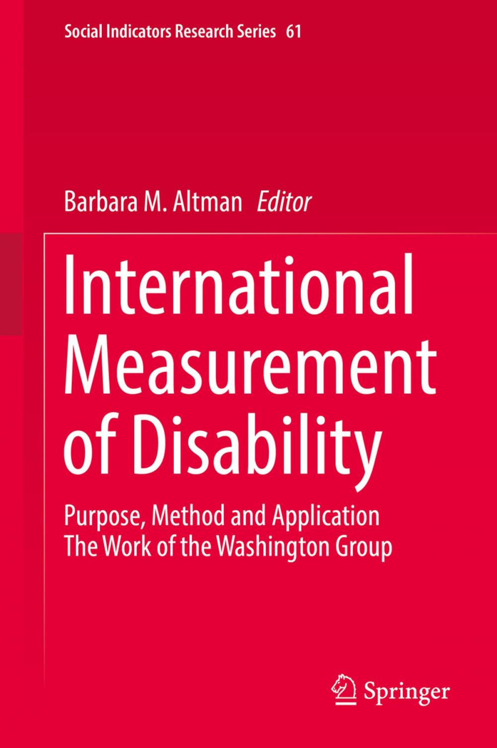 Big bigCover of International Measurement of Disability