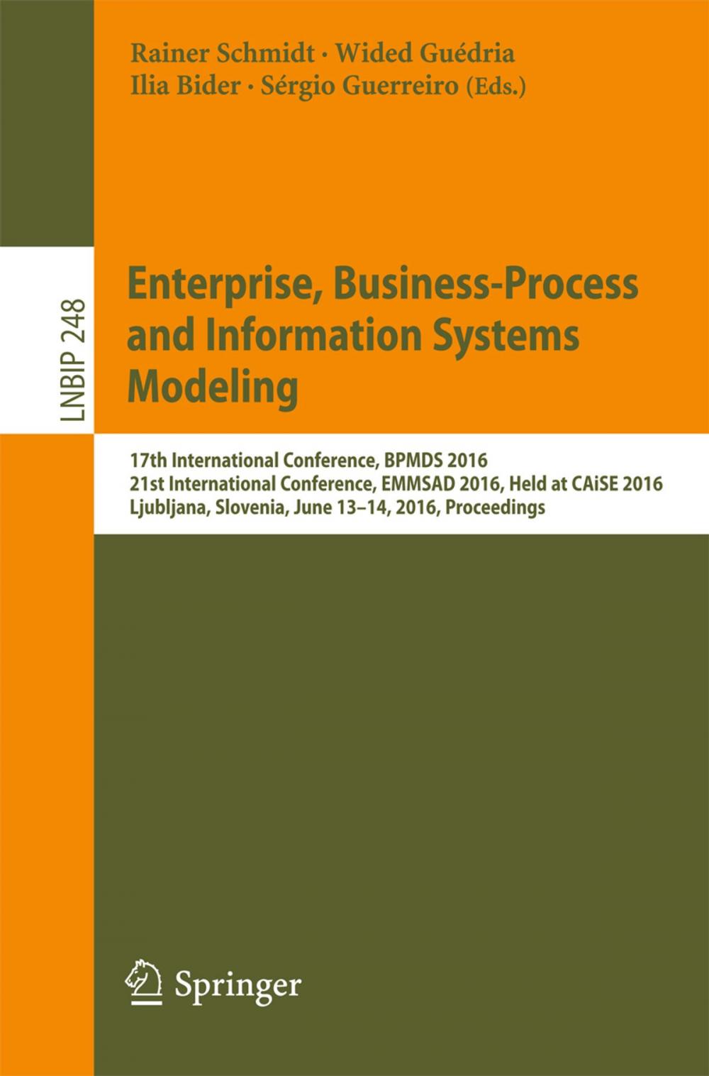 Big bigCover of Enterprise, Business-Process and Information Systems Modeling