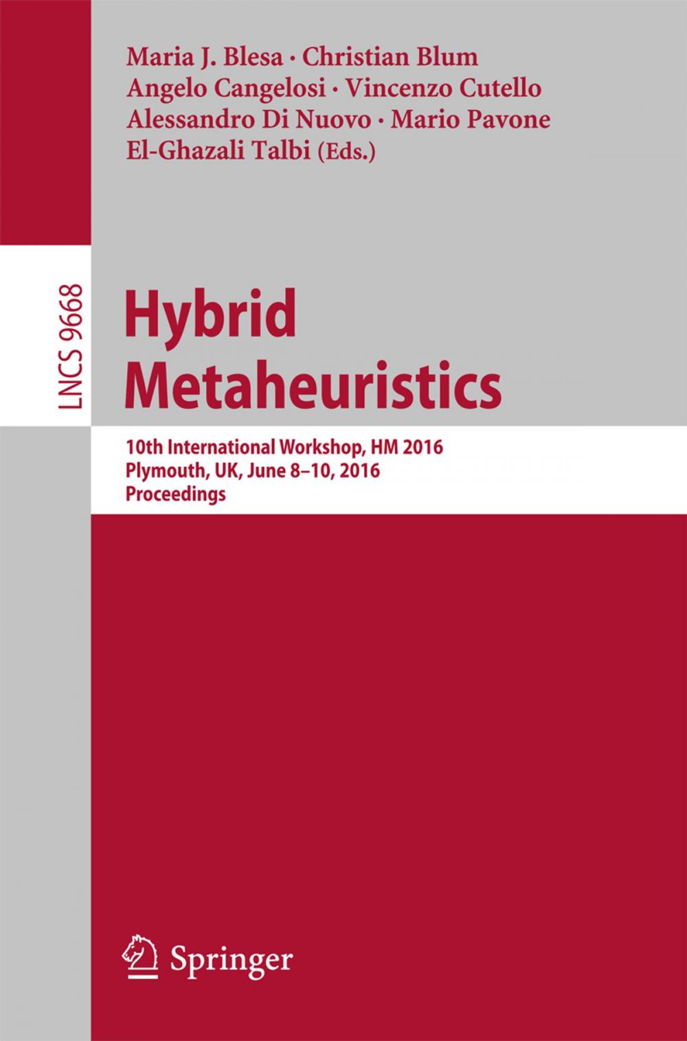 Big bigCover of Hybrid Metaheuristics