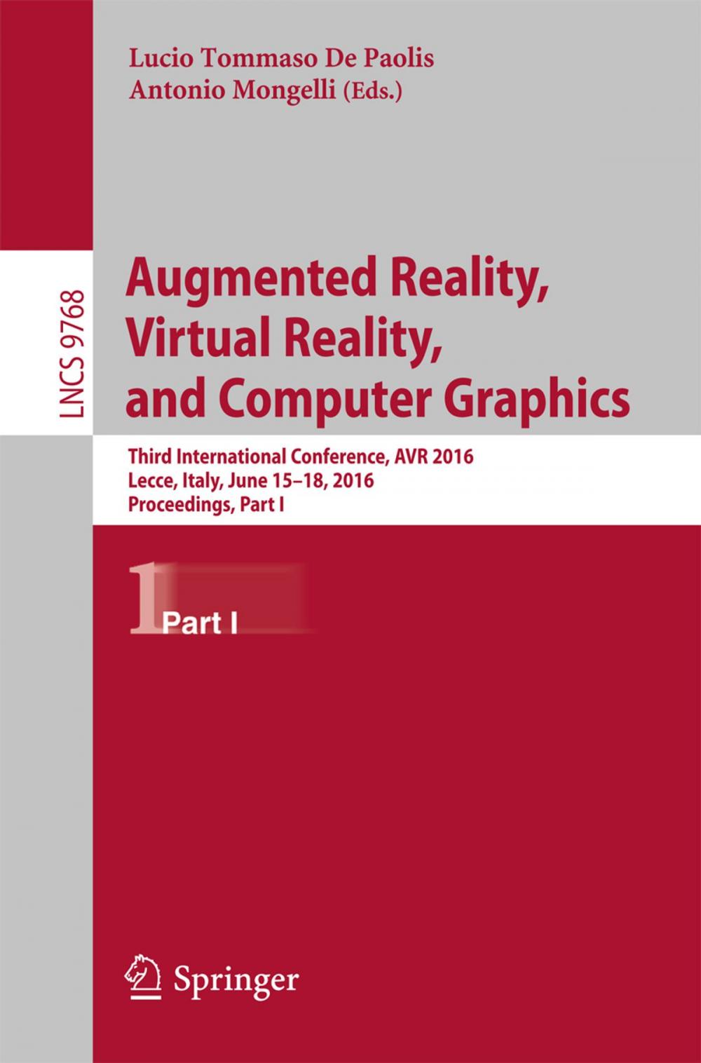 Big bigCover of Augmented Reality, Virtual Reality, and Computer Graphics