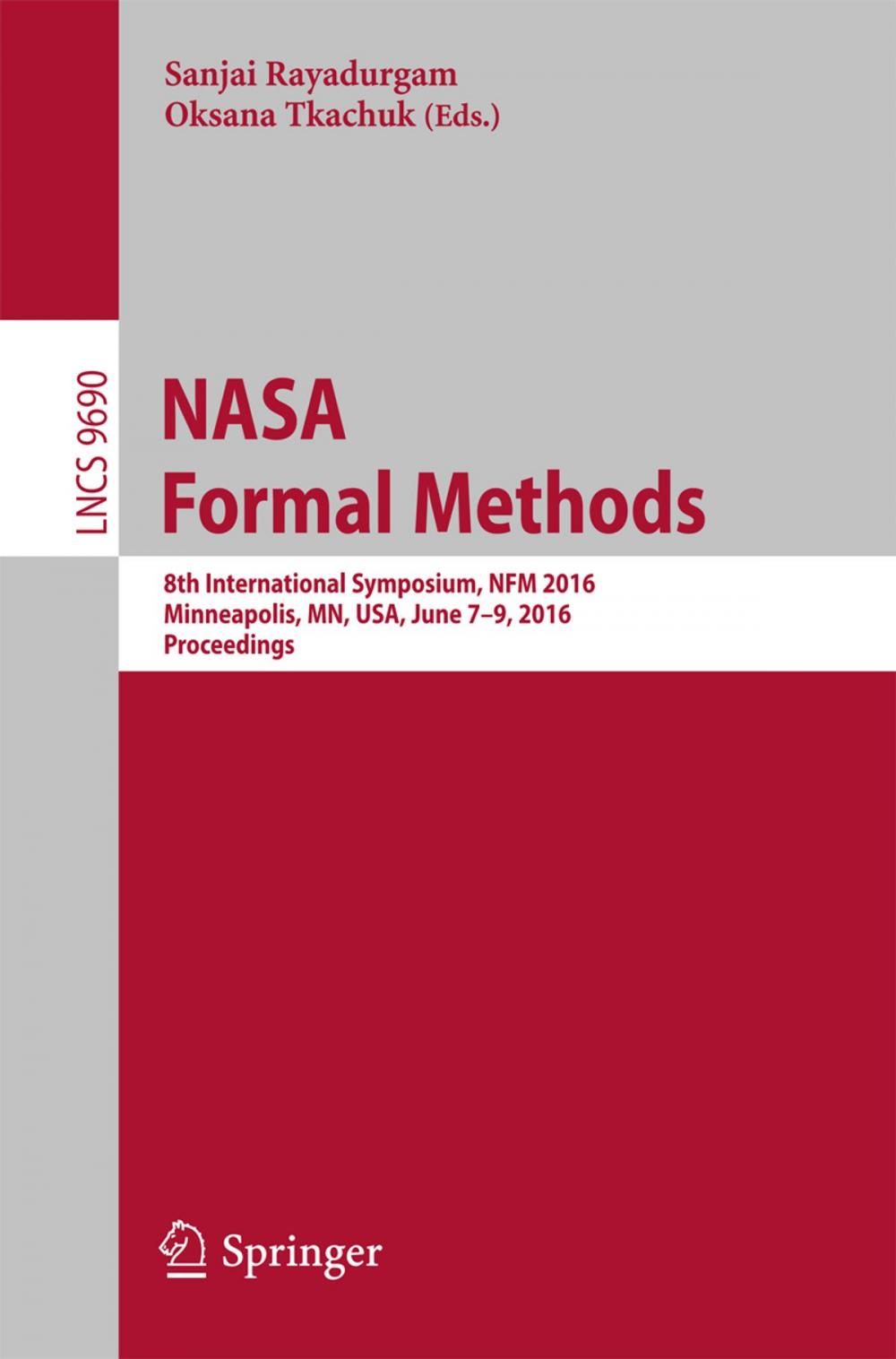 Big bigCover of NASA Formal Methods