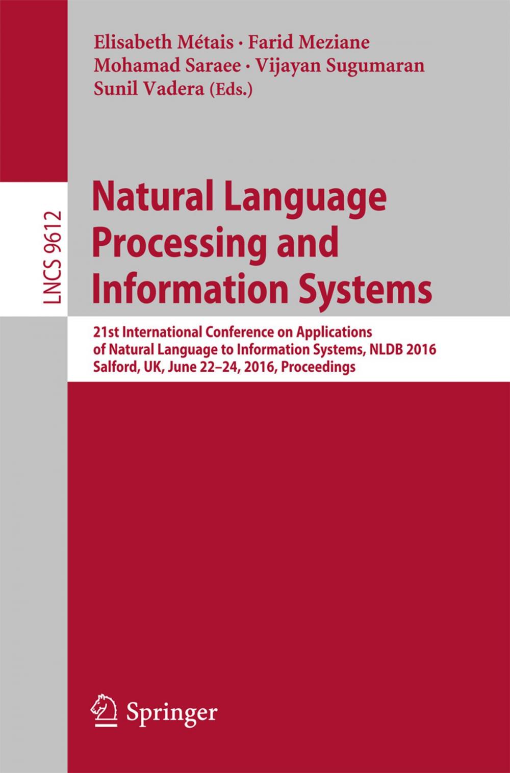 Big bigCover of Natural Language Processing and Information Systems