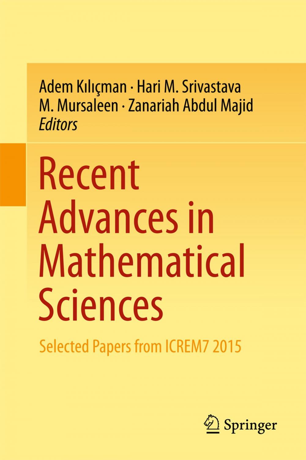 Big bigCover of Recent Advances in Mathematical Sciences