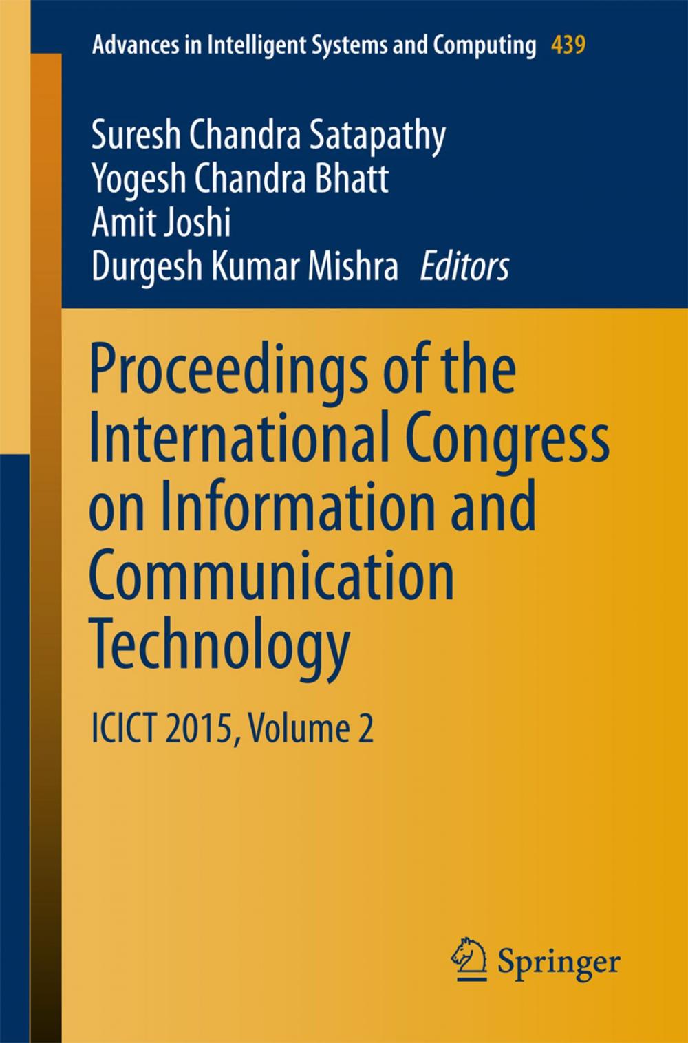 Big bigCover of Proceedings of the International Congress on Information and Communication Technology