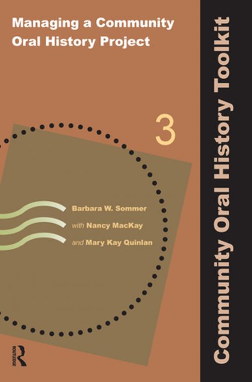 Cover of the book Managing a Community Oral History Project by Barbara W Sommer, Nancy MacKay, Mary Kay Quinlan, Taylor and Francis
