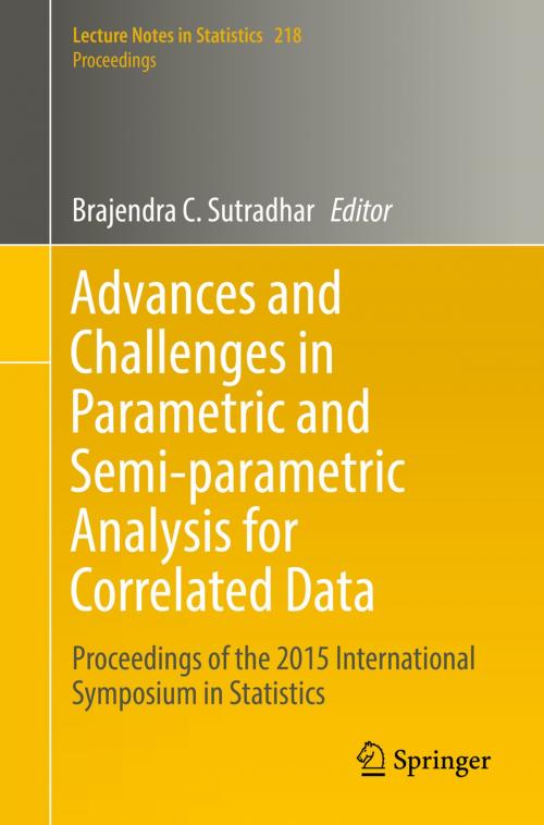 Cover of the book Advances and Challenges in Parametric and Semi-parametric Analysis for Correlated Data by , Springer International Publishing