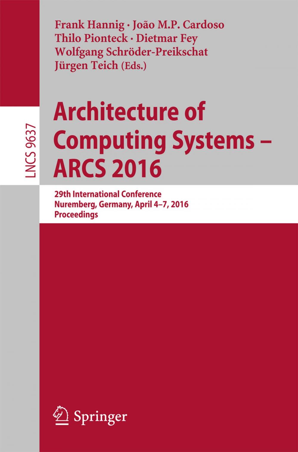 Big bigCover of Architecture of Computing Systems -- ARCS 2016