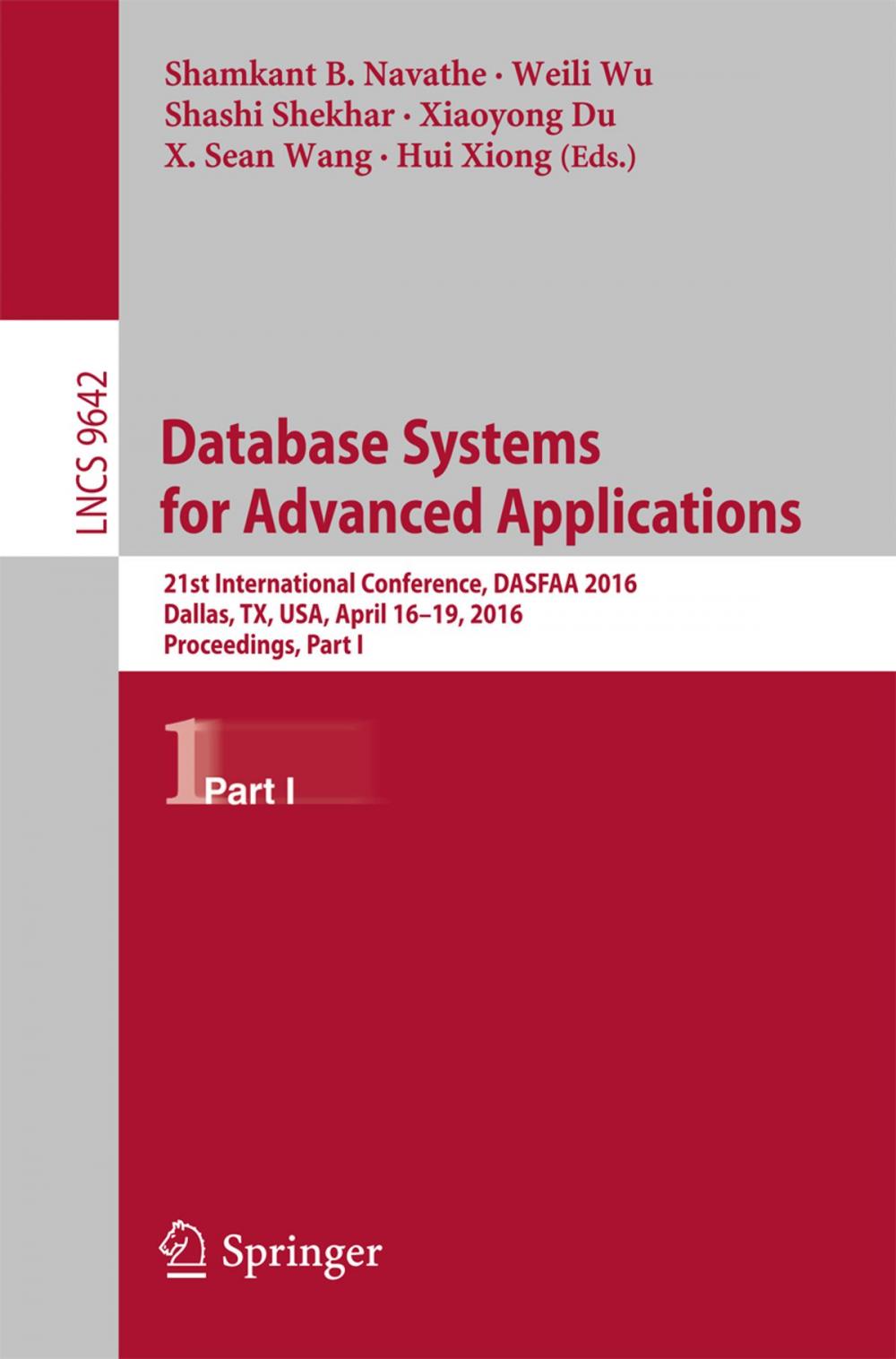 Big bigCover of Database Systems for Advanced Applications