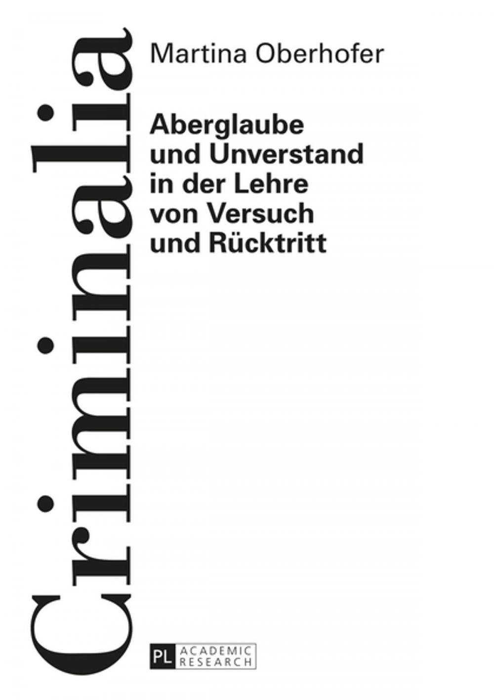 Big bigCover of Aberglaube und Unverstand in der Lehre von Versuch und Ruecktritt