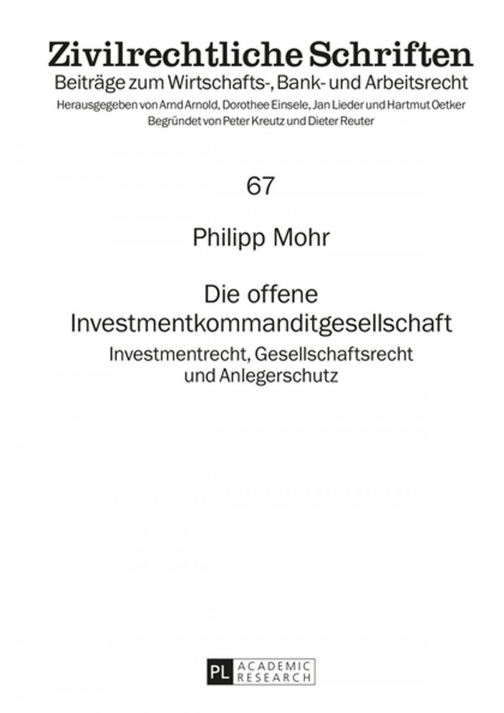 Big bigCover of Die offene Investmentkommanditgesellschaft