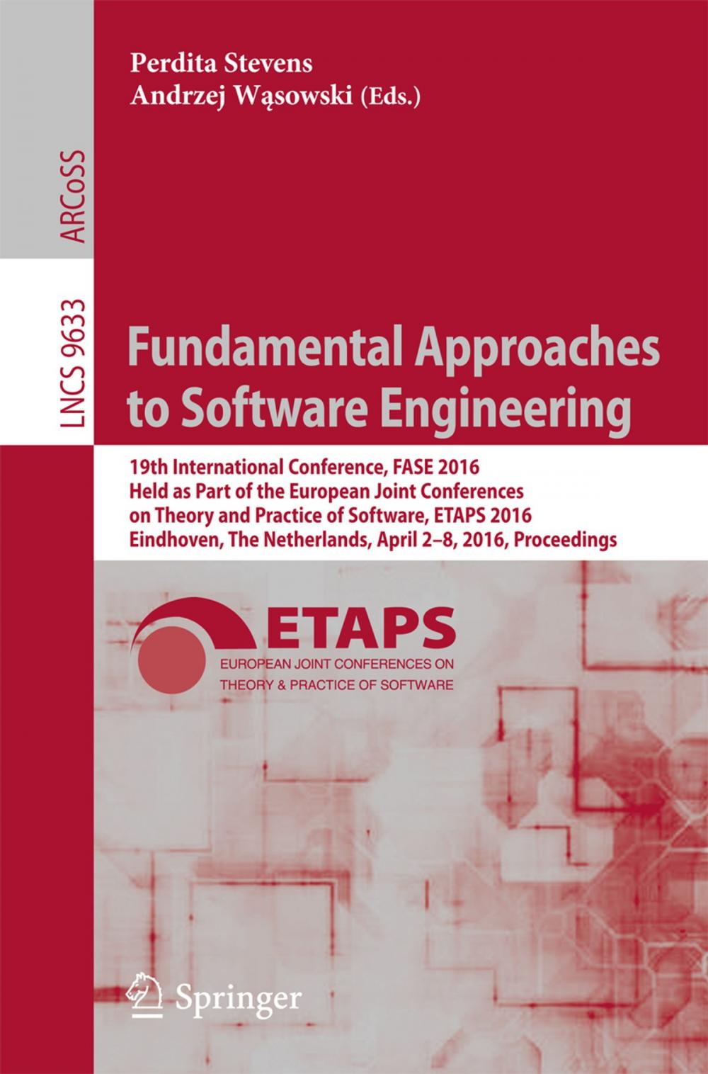 Big bigCover of Fundamental Approaches to Software Engineering