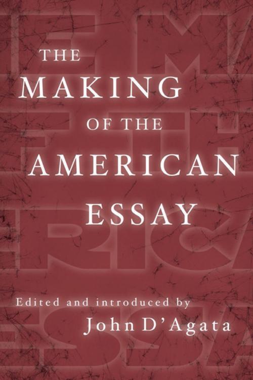 Cover of the book The Making of the American Essay by John D'Agata, Graywolf Press