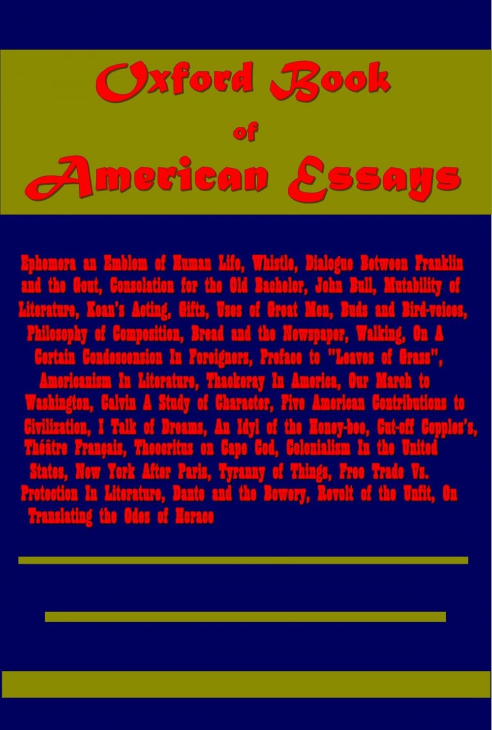 Big bigCover of Oxford Book of American Essays