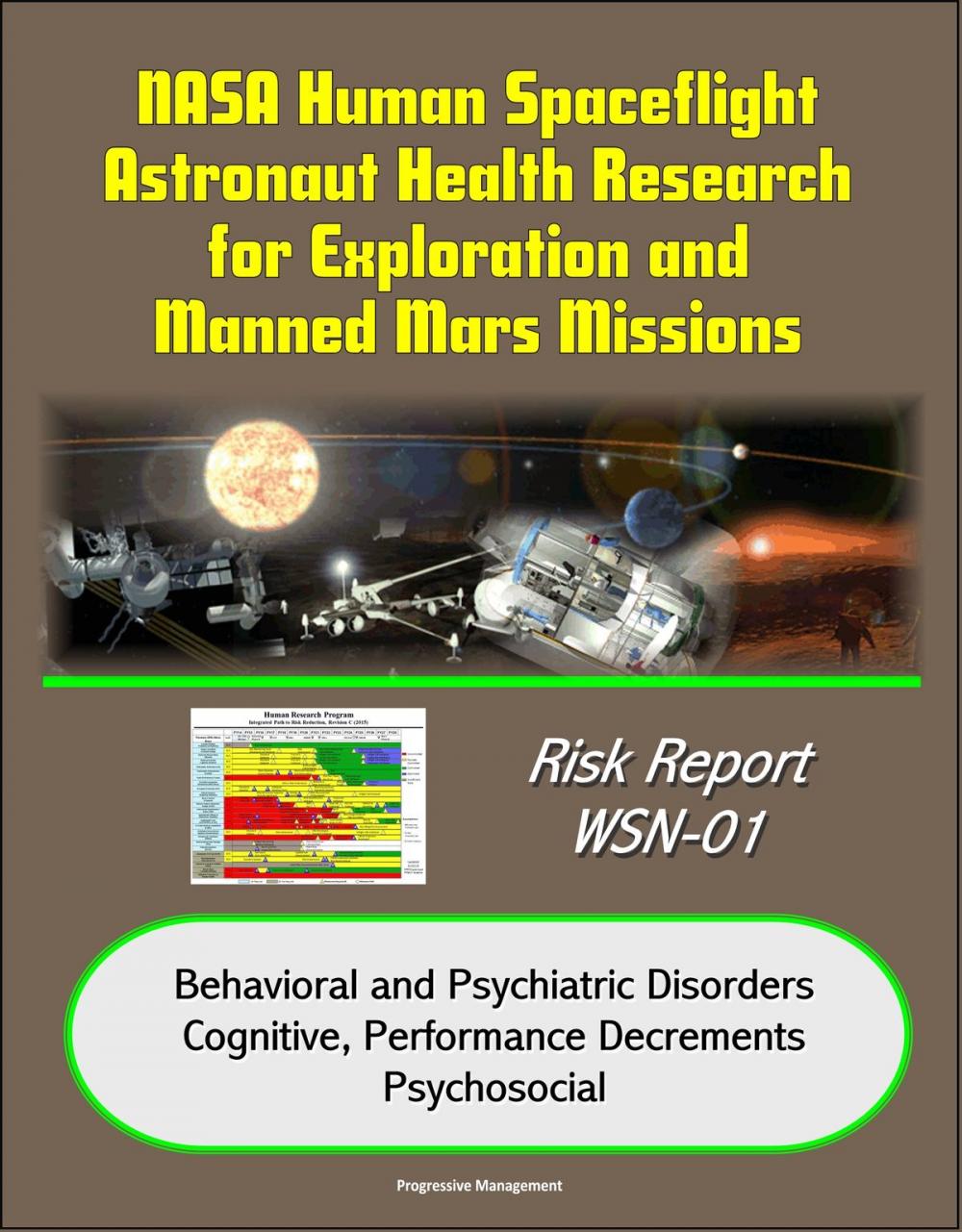 Big bigCover of NASA Human Spaceflight Astronaut Health Research for Exploration and Manned Mars Missions, Risk Report WSN-01, Behavioral and Psychiatric Disorders, Cognitive, Performance Decrements, Psychosocial